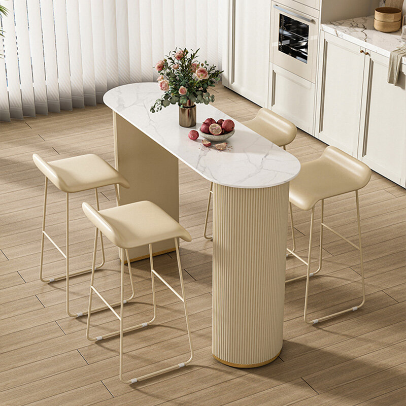 โต๊ะบาร์ห้องนั่งเล่นนอร์ดิกสีขาวทันสมัย, โต๊ะบาร์หรูหราดีไซน์ทันสมัยอุปกรณ์ตกแต่งเฟอร์นิเจอร์แบบเรียบง่าย
