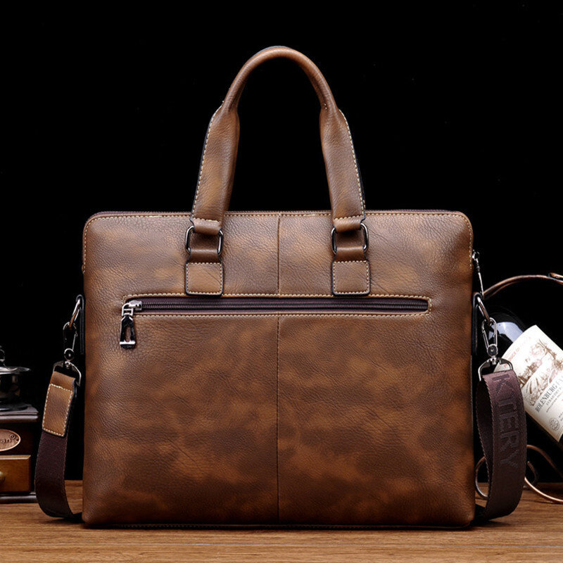 Maleta de luxo para homens, bolsa de couro vintage de grande capacidade, bolsa de ombro masculina, bolsa crossboby, escritório, laptop