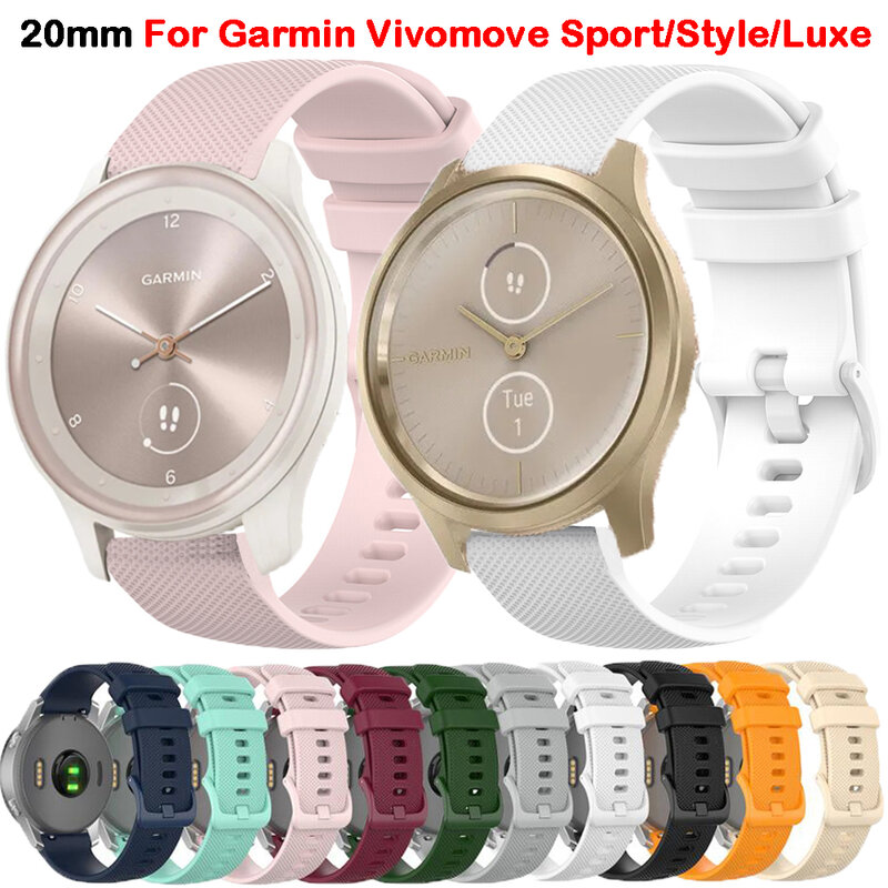For Garmin Vivomove Sport/Style/Luxe/Trend Watchband Smart Watch Replacement Silicone Band Straps Bracelet Accessories Correa