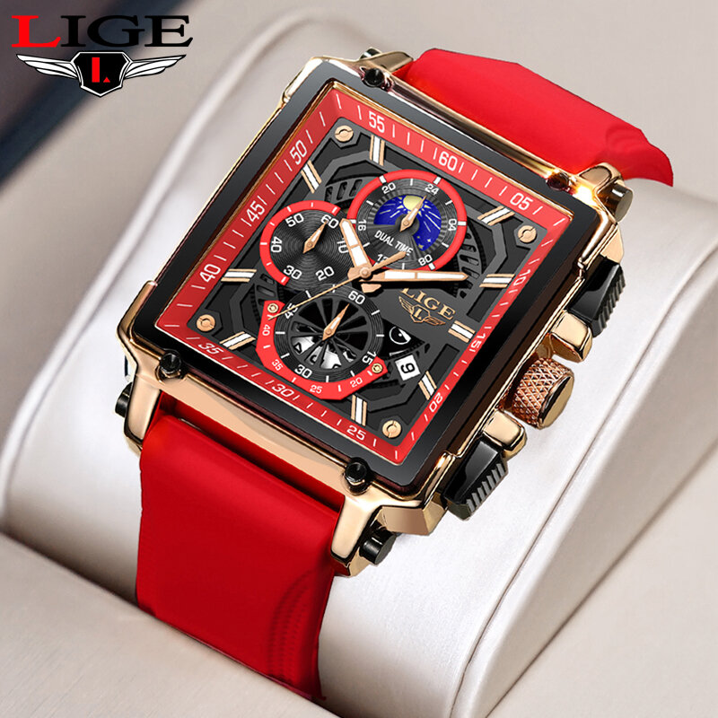 LIGE-Relógio de quartzo impermeável masculino, cronógrafo, relógios esportivos, marca de topo, luxo, novo