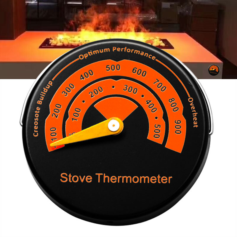 Magnetic Fireplace Fan Stove Thermometer For Log Wood Burner Barbecue Oven Stove Burn Indicator Temperature Gauge Meter Tool