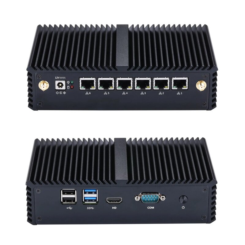 QOTOM Core i3-7100U Dual Cores Processor 2.4GHz 6 LAN Gateway Router Fanless Mini PC Q535G6