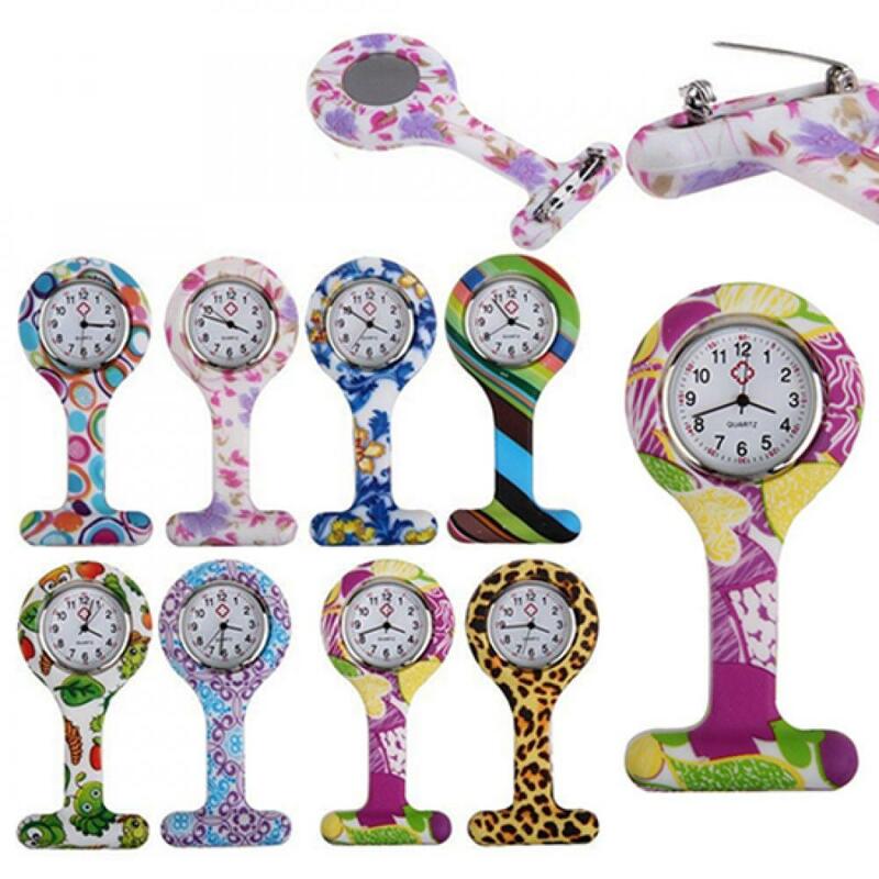 Reloj Fob de enfermera de silicona, reloj de bolsillo médico de moda, Pin, relojes de bolsillo, números de esfera, reloj colgante, decoración de broche