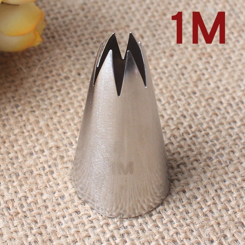 1/2Pcs #1M#2M Open Star Cream Nozzles Stainless Steel Icing Piping Tips Fondant Pastry Nozzles Cake Dessert Decorating Tools