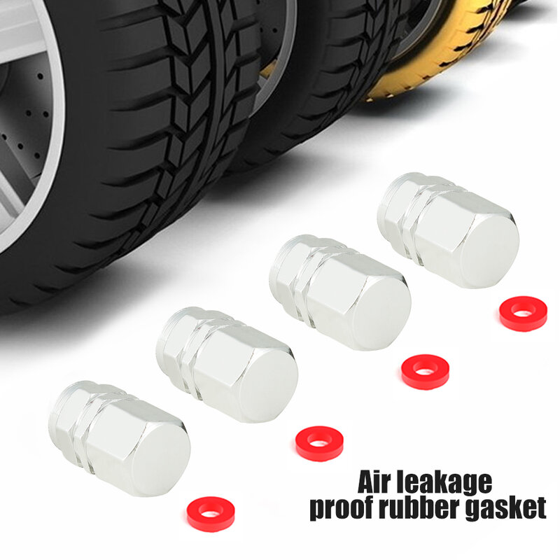 New Style Car Wheel Tire Valve Caps Tyre Rim Stem Covers With Rubber Seal Airdust Waterproof For Auto Motorcycles Trucks Bikes