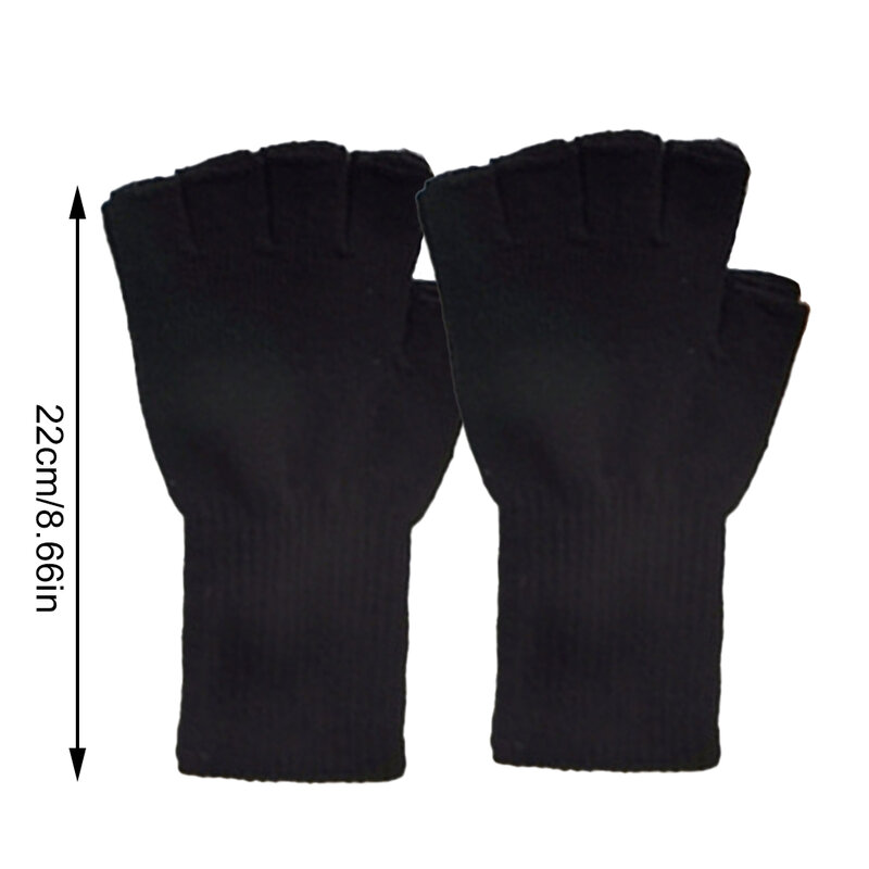 Sarung tangan rajut, sepasang sarung tangan tanpa jari penghangat tangan sarung tangan panjang rajut untuk luar ruangan