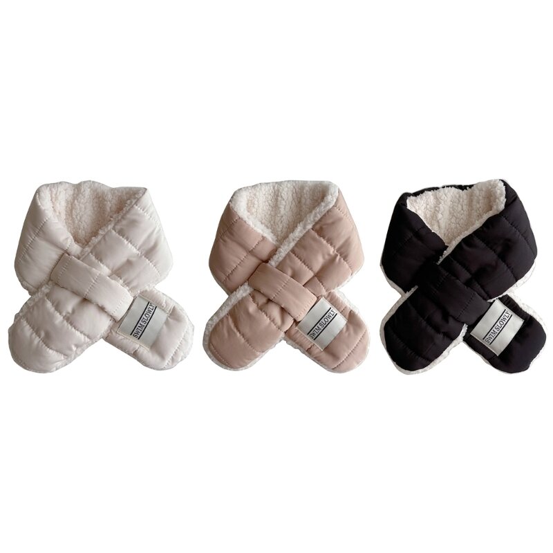 Lenço pescoço lã unissex, elegante e prático, cachecol aquecedor pescoço, acessório confortável e moderno para crianças