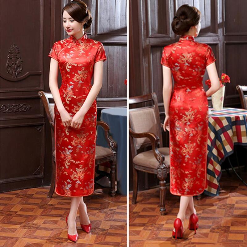 شيونغسام صيني نسائي ، فستان سهرة لوصيفة العروس ، زهر برقوق تقليدي ، طويل