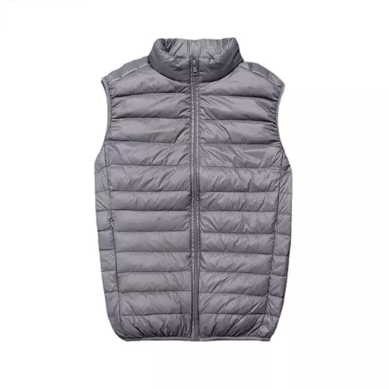 New Men's Down Vest Winter, Loose Duck Down Light Feather Fashion Coat Coat Warm Men's Loose Plus Simple Solid Color Jacket Vest