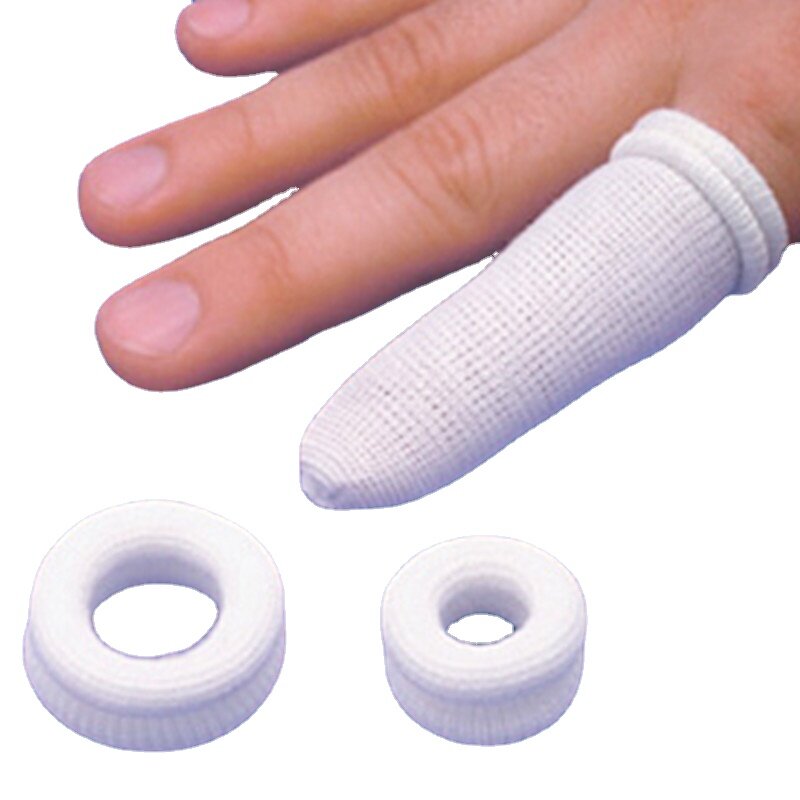 Vendajes desechables de algodón para dedos, protectores de dedos transpirables antideslizantes, guantes de extensión, tamaño libre, 5 unidades por lote
