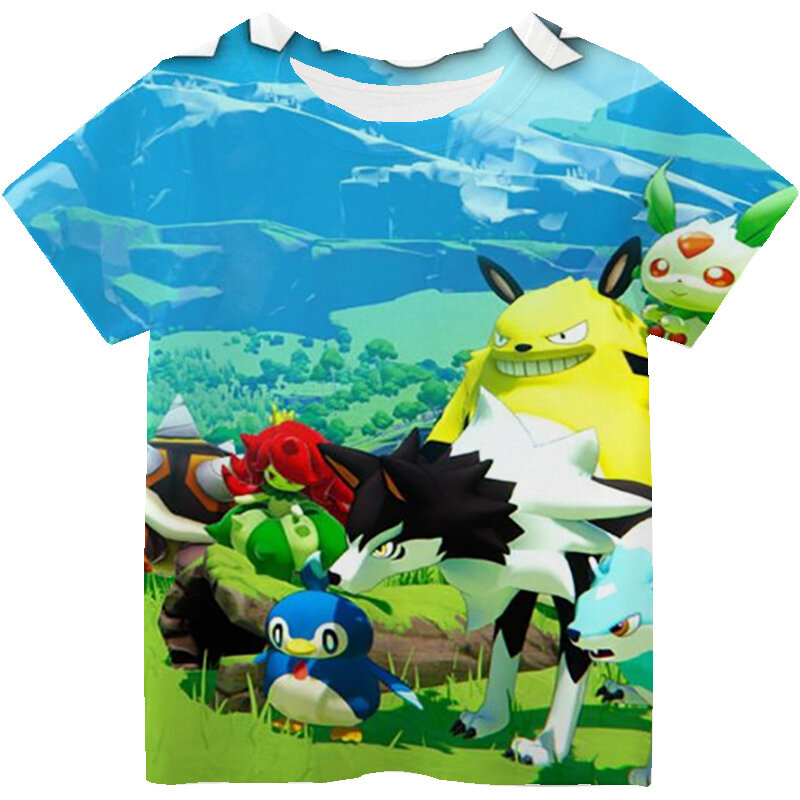 Anime Spiel Palworld gedruckt T-Shirt Kinder Sommer lässig Kurzarm T-Shirt Kinder Kleidung Jungen lustige Cartoon T-Shirt Mädchen Tops