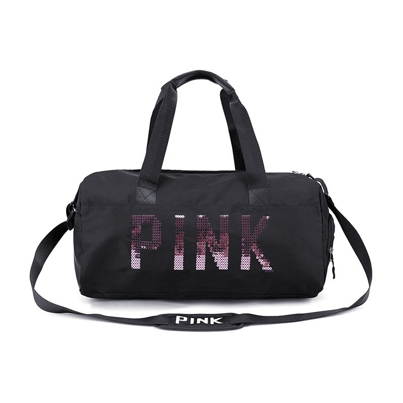 短い距離のピンクのフィットネスバッグ,独立した靴コンパートメント,乾式および湿式分離,旅行,水泳運動,ヨガ,短い距離,ファッショナブル