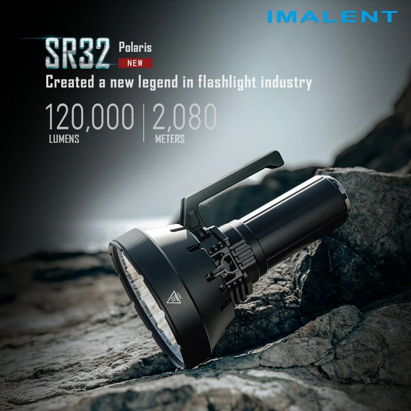 Фонарик IMALENT SR32 120000 Iumens диапазон 2080 м высокомощный перезаряжаемый Профессиональный прожектор