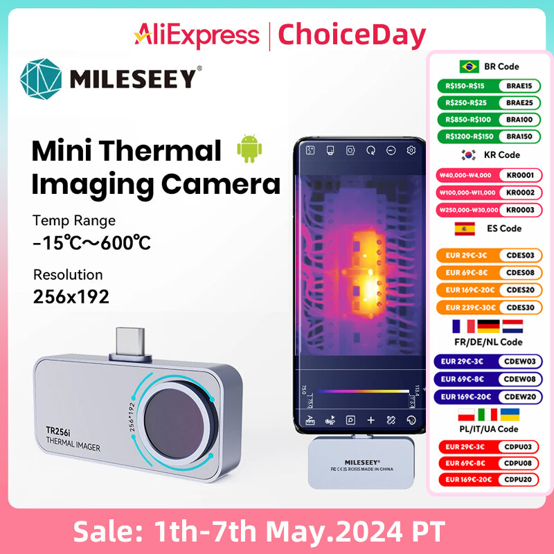 MILESEEY-Caméra thermique infrarouge pour téléphone, Android TR160i, TR256i, 256x192, outil de réparation de circuit PCB de panneau