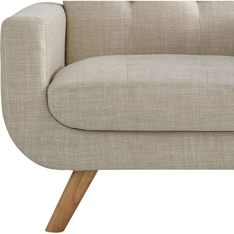 Rosiva poltrona con accento contemporaneo di ena con tappezzeria in lino mobili da soggiorno, 1 sedile, Beige