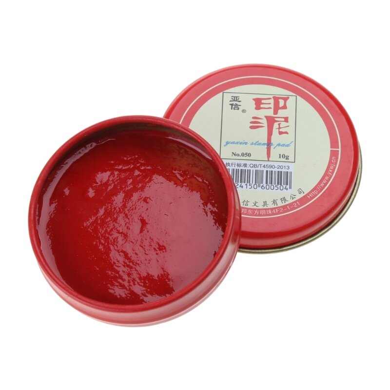 Czerwona nawilżacz do znaczków chiński atrament podkładka z czerwona farba, szybkoschnąca, czerwona podkładka z tuszem, okrągła podkładka z Yinni, która zapewnia wyraźne i wyraźne wrażenie