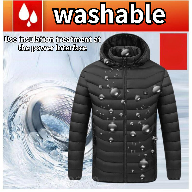 Pakaian hangat kontrol suhu pria wanita, pakaian luar katun hangat pengisian daya USB untuk menjaga kehangatan suhu
