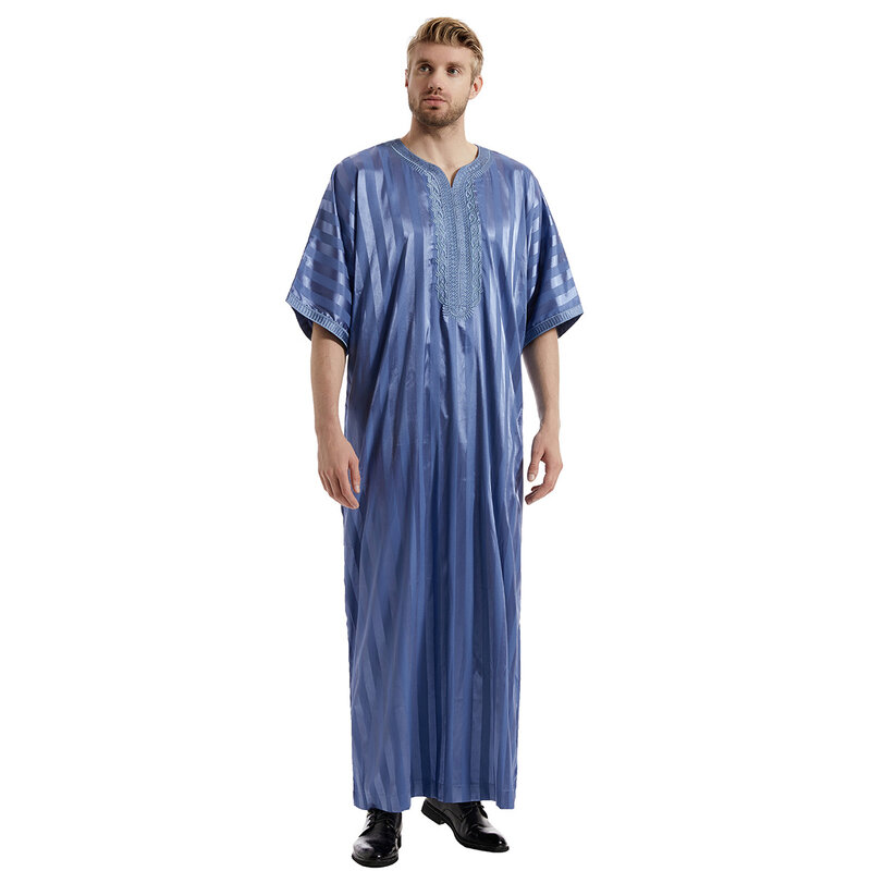 Eid Ramadan Muslim Men Jubba Thobe Islamic Abaya Dress Kimono Long Robe Saudi Musulman Thawb Caftan Abayas Jubah Dubai Arab 2023