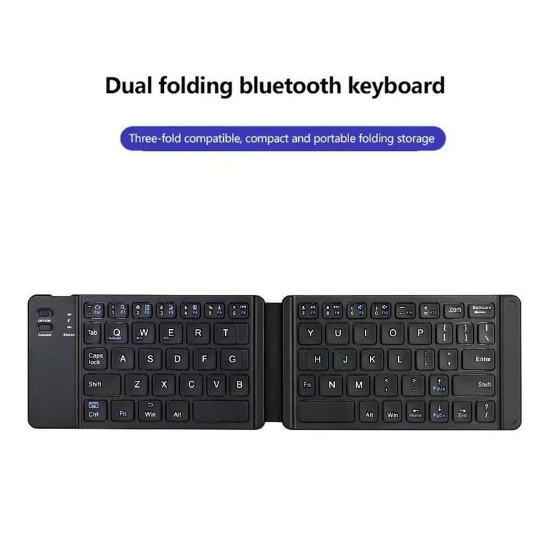Mini teclado sem fio dobrável para laptop e tablet, BT, leve, portátil, compatível com Bluetooth, W5q2