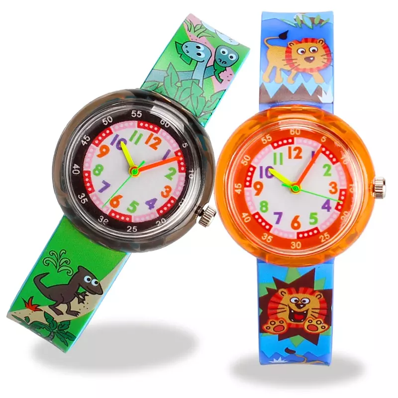 Kucyk z kreskówki zegarki dla dzieci śliczny lew/dinozaur zegarek dla dzieci czas nauki rekwizyty dzieci i studenci zegarek kwarcowy Relogio Infantil