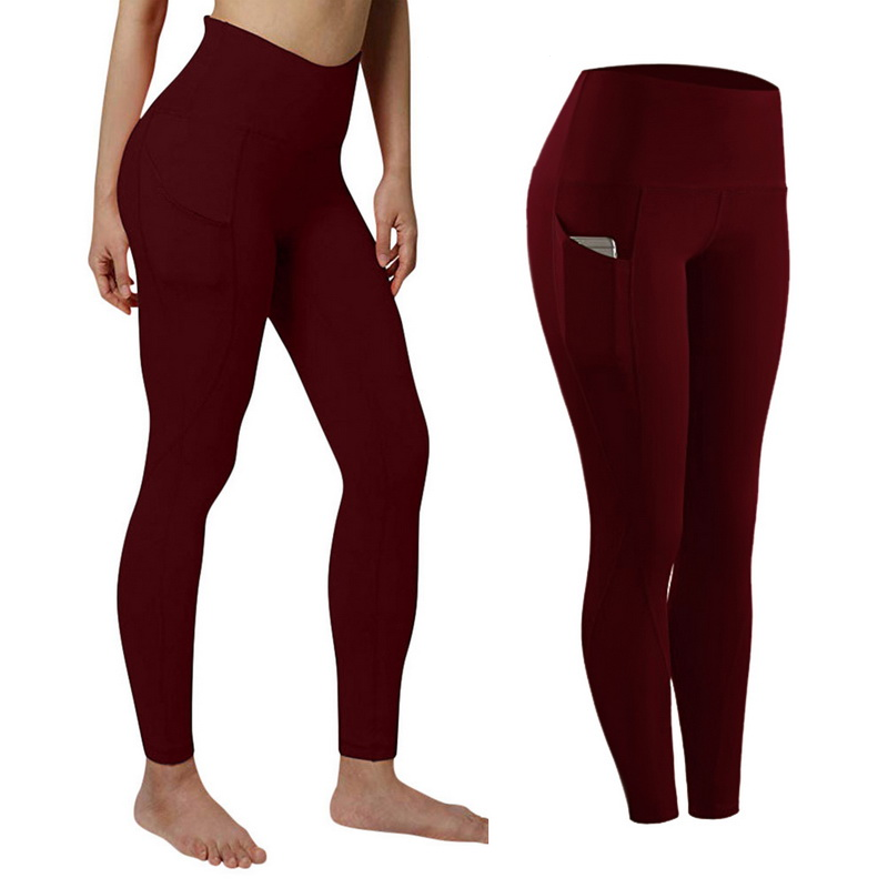 Mallas ajustadas de cintura alta con bolsillos para mujer, pantalones deportivos para gimnasio, correr, Yoga, cómodos