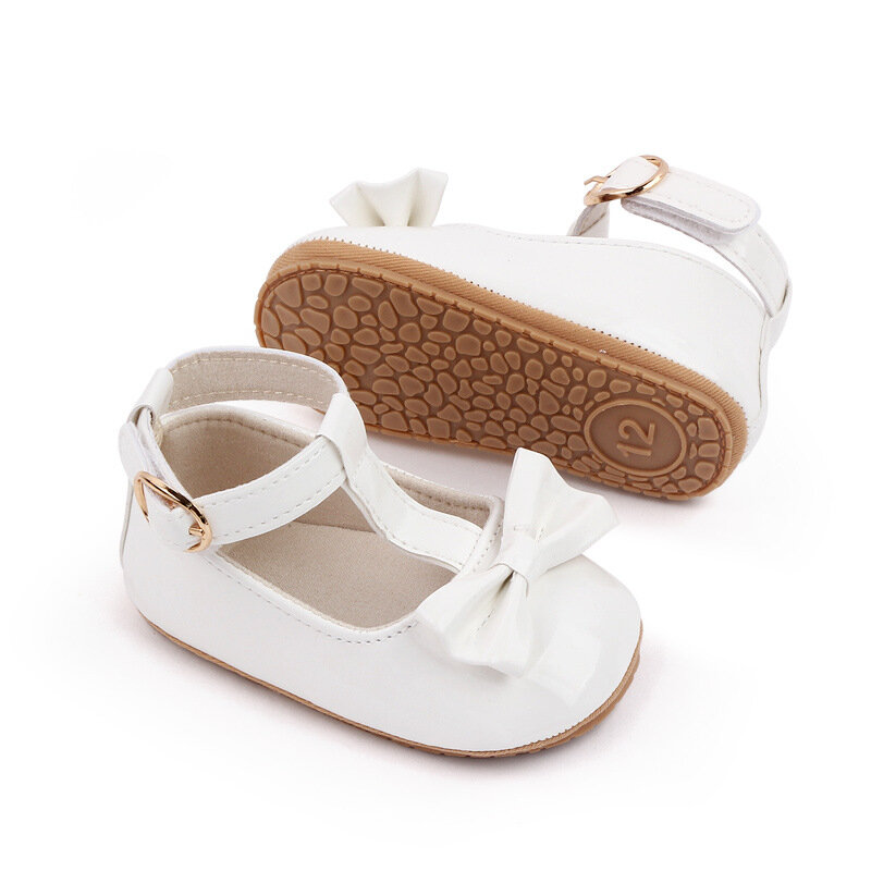 Nowe dziewczęce buty wiosna jesień księżniczka PU skórzane buty śliczne Bowknot buty dla małego dziecka Zapatos Para Bebe