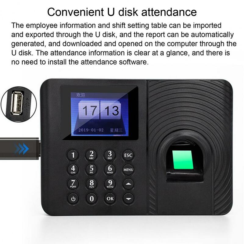 Attendance Machine High Speed Voice Prompt Energy-saving Employee Recognition Fingerprint Time Attendance System Clock Recorder