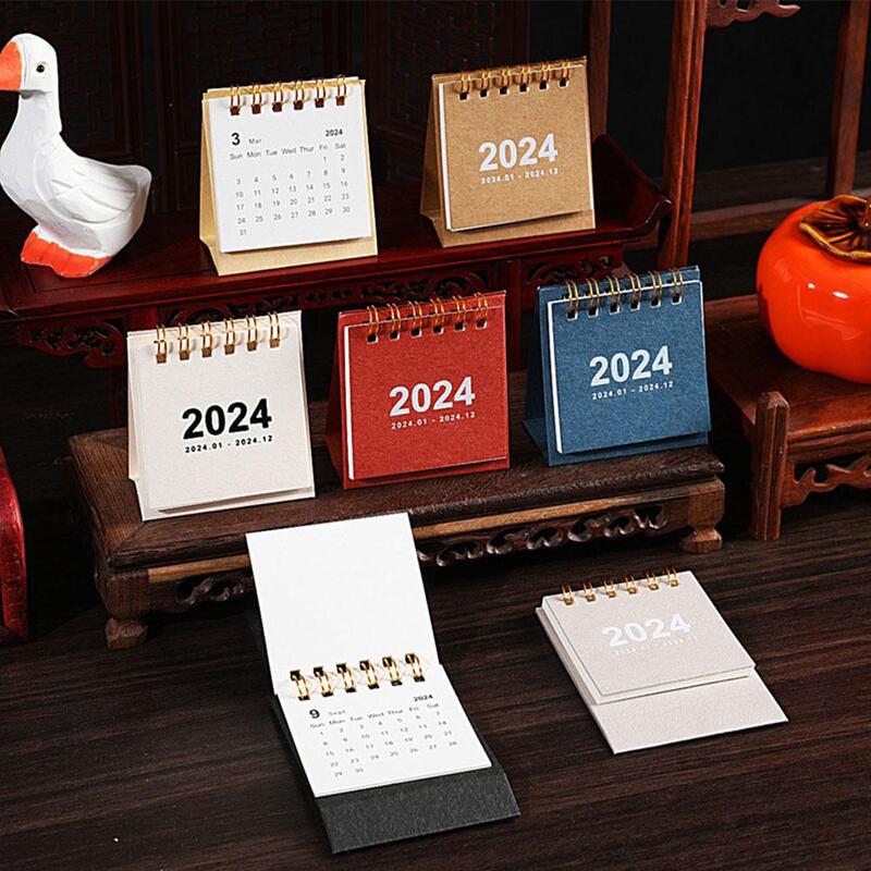 2024 kreatywny Mini kalendarz ozdoby na biurko modne materiały studenckie miesięczny planer dekoracja biurowa kalendarz na notatki U0D8