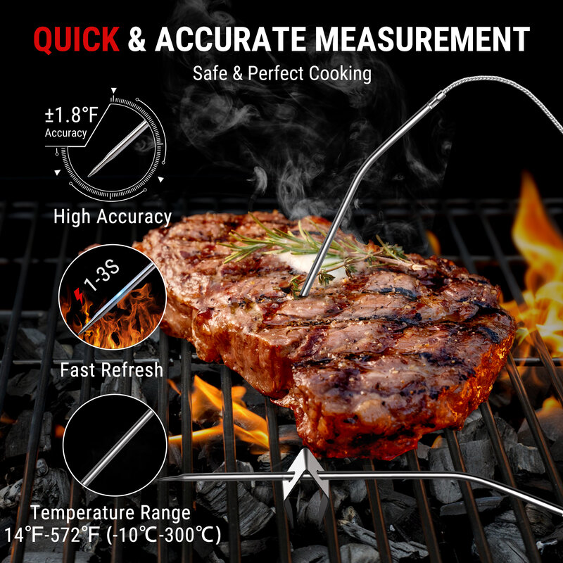 Цифровой термометр для мяса ThermoPro TP902, Bluetooth, 135 м