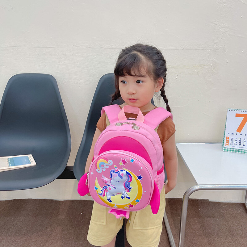 New Anti-lost Children's Schoolbag Cartoon Unicorn Load Reduction Backpack for 2-4 Years Old Kindergarten Girls Travel Backpacks
