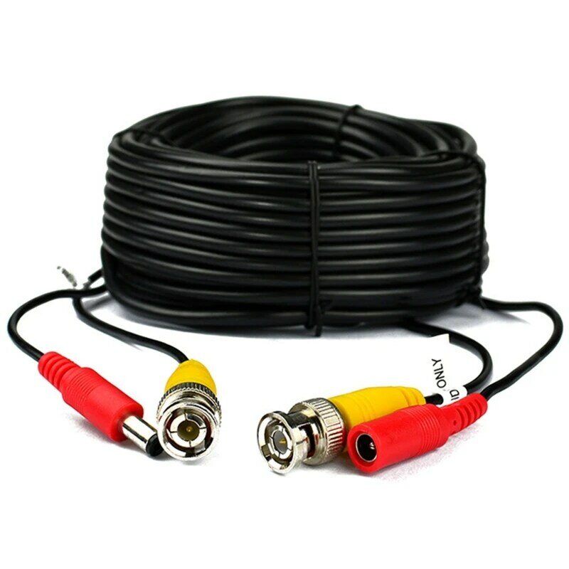 Cables de cámara AHD de 5M/10M/15M/20M/30M, Cable de extensión BNC de salida 2 en 1 para Cable de enchufe de CC para sistema DVR CCTV analógico AHD