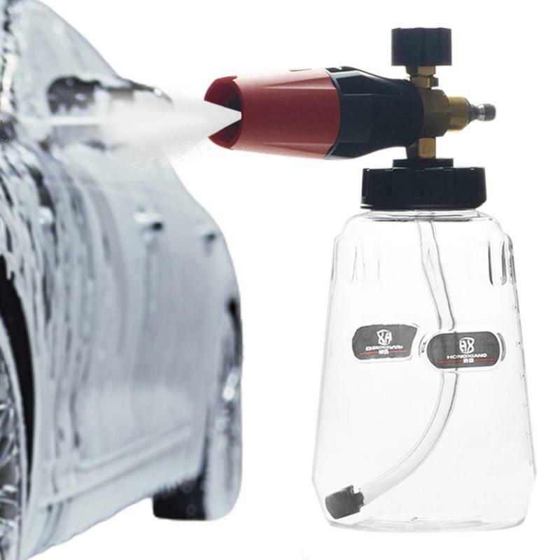 Espuma transparente canhão pulverizador, Car Wash Acessórios Kit, 1, 4 Interface, 1000ml