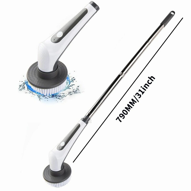 7 in 1 Cordless Cleaning Brush Electric Spin Scrubber with 3 Replaceable Brush Heads For Tub and Floor Tile 360 Power Scrubber