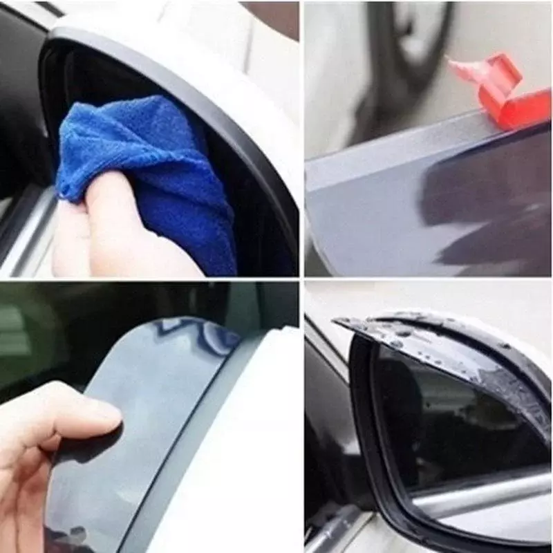 กระจกมองหลังอุปกรณ์เสริมรถยนต์2ชิ้นกระบังแสงกันฝนกระจกบังคิ้วสีดำ hiasan mobil อุปกรณ์เสริมรถยนต์ฟังก์ชั่นกันฝน