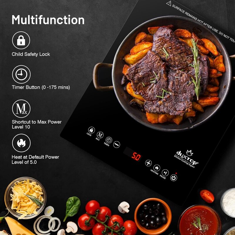 Cuisinière électrique portable avec capteur tactile, Eva infrarouge, minuterie, verrouillage de sécurité, E200AIR, 9500STIR, cuisson