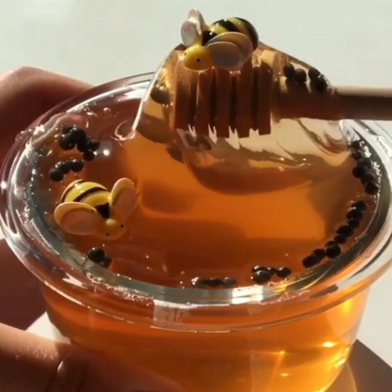Cristal slime brinquedos limpar mel slime abelha polímero argila modelagem lodo lizun cola lama lodo lodo forma diy brinquedo anti-stress lama