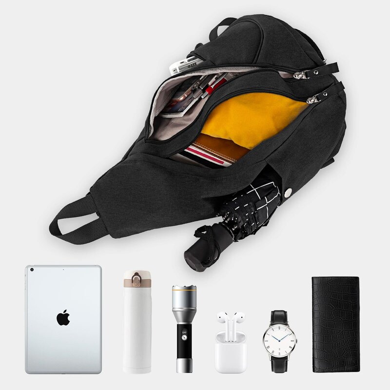 Нагрудная сумка для мужчин и женщин, повседневный спортивный ранец на плечо для улицы, вместительный рюкзак через плечо с несколькими карманами, унисекс