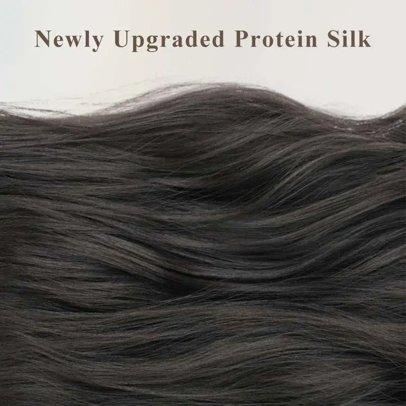 Pelucas de onda larga y rizada con flequillo, peluca sintética de color Natural para mujer, cabello resistente al calor para fiesta