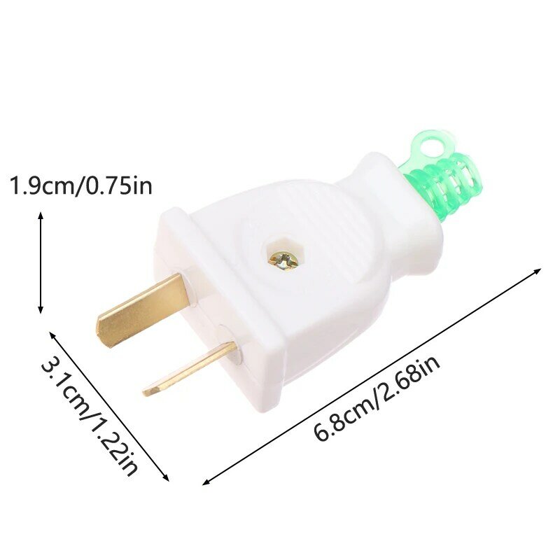 2.5A 2-pin Turn Power Supply Plug Replacement Outlets Rewireable Electrical Plug Connector Power Extension Cable High Power 250V