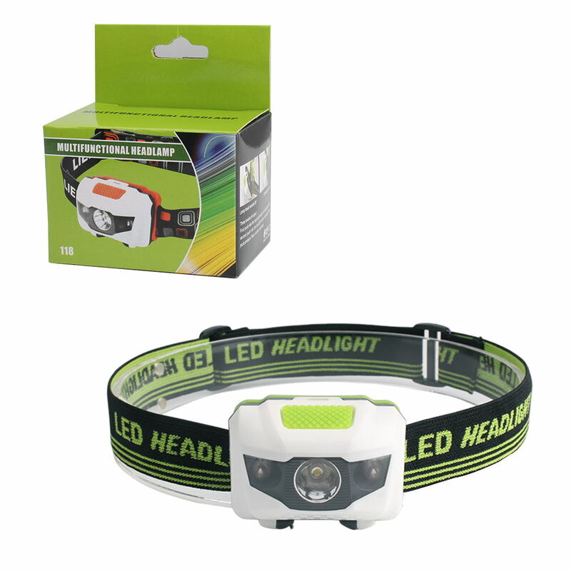BORUiT-minifaros LED 600LM, linterna de cabeza impermeable con 4 modos, batería AAA, para Camping, caza y pesca