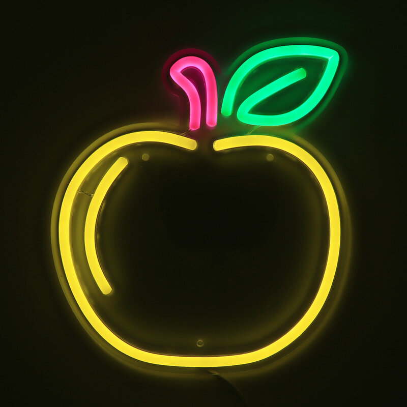1Pc Gouden Led Muur Neon Bord Licht Voor Fruit Winkel Muur Partij Keuken Kamer Decoratie 8.31 ''* 9.45''