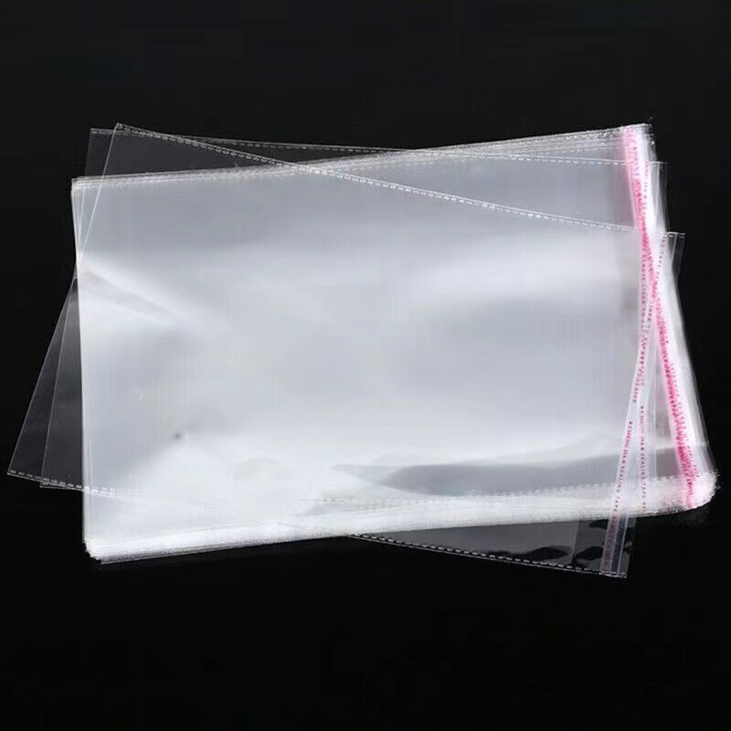 100 szt. 7x10cm przezroczyste samoprzylepne worek foliowy celofanowe plastikowe torby OPP