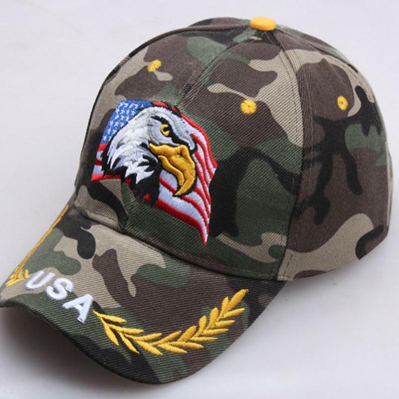 Vintage Trucker Hat Men's Eagle And Flag Duck Tongue Hats Reusable Outdoor Sports Caps Patriotic Embroidered Sunscreen Hats For