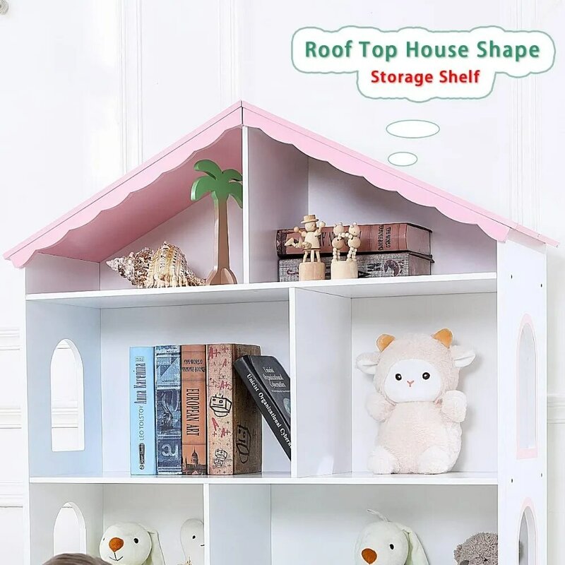 Bookcase, children's bookshelf display, storage, doll house organizer, children's bedroom, game room, children's bookshelf