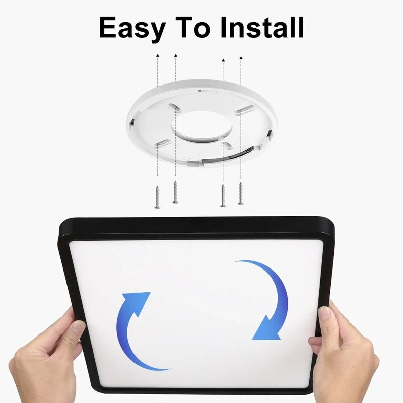مصباح سقف LED ذكي مع لوحة تحكم عن بعد ، تطبيق Tuya Alexa ، إضاءة 3 ألوان للمطبخ وغرفة النوم وغرفة المعيشة والمنزل