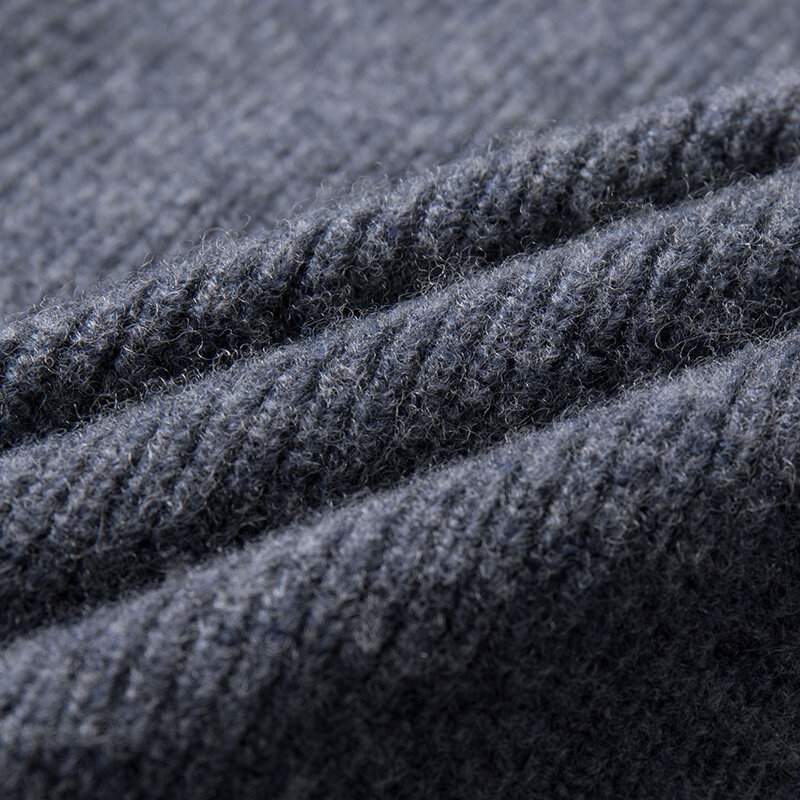 Jersey de cuello falso para hombre, Jersey de dos suéteres de alta calidad, 200% de lana pura, suéter suelto de fondo grande, Top con temperamento