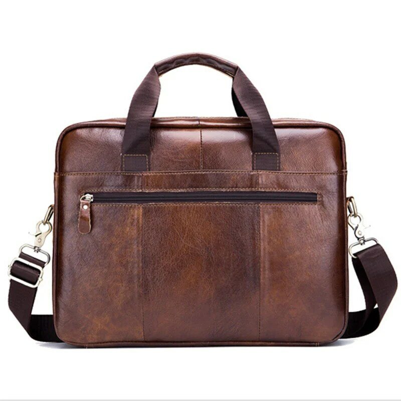 Tas kantor kulit asli antik tas Laptop bisnis pria tas selempang kualitas tinggi tas Messenger bahu pria mewah