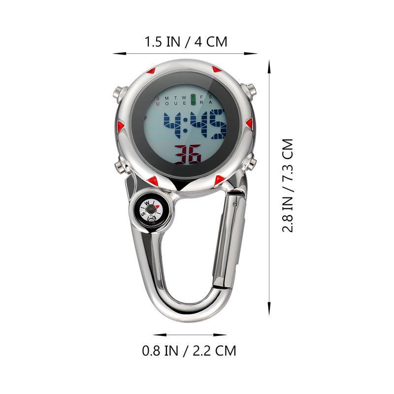 TOYMYTOY jam tangan Carabiner Mini Clip On Quartz untuk paramedis Aktivitas Luar Ruangan
