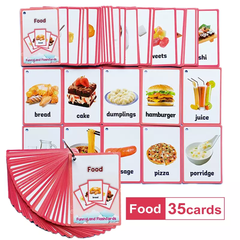 Bambini Montessori bambino impara inglese parola carta flashcard giocattoli educativi cognitivi immagine memoria giochi regali per bambini