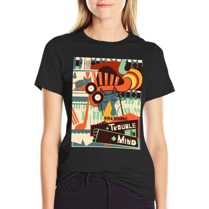 Musique Vintage Nina Simone Problemen In Gedachten T-Shirt Zomerkleding Dames T-Shirt Jurk Voor Dames Sexy